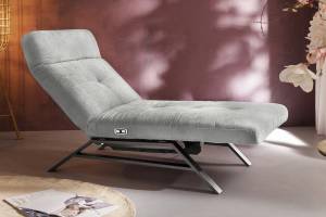 Chaise longue AMERIVA Velvet Argenté - Argenté