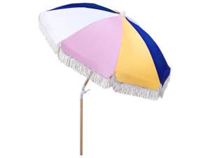 Parasol droit MONDELLO Bleu - Multicolore - Chêne clair - Rose foncé - Blanc - Jaune