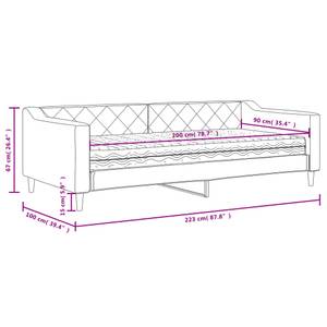 Lit de jour avec matelas 3030076-2 Gris lumineux