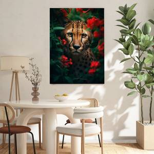 Leinwandbild Cheetah Flowers 40 x 60 cm