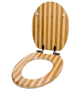 WC-Sitz Absenkautomatik Bambus Gestreift Braun - Bambus - 38 x 6 x 47 cm