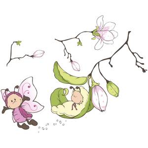 Wandtattoo - NICI - Vivian mit Magnolien 160 x 120 cm