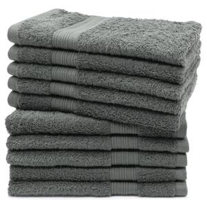 Gästehandtücher 00000415 10er-Set Grau - Textil - 30 x 1 x 50 cm