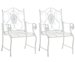 Chaises de jardin Punjab Lot de 2 Blanc - Métal - 62 x 94 x 53 cm