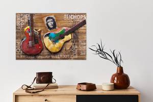 Holzbild Kubanische Klänge Braun - Metall - Holz teilmassiv - 90 x 60 x 5 cm