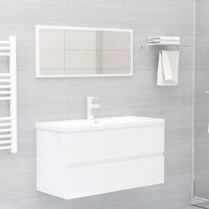 Badezimmerschrank 3037858 Hochglanz Cremeweiß - Breite: 90 cm