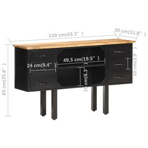 Sideboard 321571 Braun - Metall - Massivholz - Holzart/Dekor - 110 x 65 x 30 cm