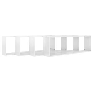 Étagère murale (lot de 4) 3016486-3 Blanc brillant - 100 x 30 x 15 cm - Nombre de pièces dans le lot : 4