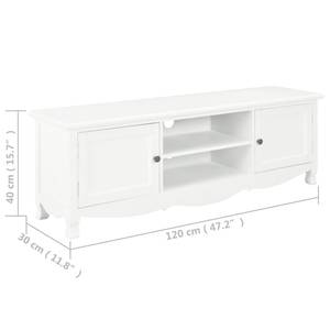 TV-Schrank 297428 Weiß - Holzwerkstoff - Massivholz - Holzart/Dekor - 30 x 40 x 120 cm