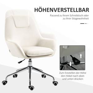 Bürostuhl mit Rollen 921-604V00CW Weiß - Textil - 66 x 97 x 65 cm