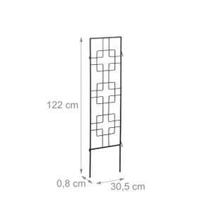 Treillis de jardin métal lot de 12 Noir - Métal - 33 x 122 x 1 cm