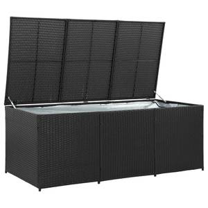 Gartenbox Schwarz - Metall - Polyrattan - 90 x 70 x 180 cm