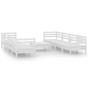 Salon de jardin Blanc - Bois massif - Bois/Imitation - 64 x 29 x 64 cm