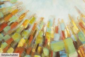Tableau peint Lumière descendant du ciel Marron - Bois massif - Textile - 120 x 80 x 4 cm