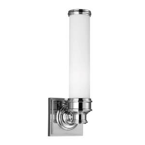 Wandlampe AMINE Grau - Weiß - Glas - Metall - 11 x 36 x 11 cm