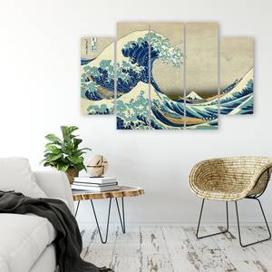 Wandbild Die große Welle vor Kanagawa Textil - 2 x 150 x 100 cm