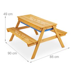Ensemble chaise table enfants jardin Bleu - Marron - Bois manufacturé - Matière plastique - 90 x 49 x 85 cm