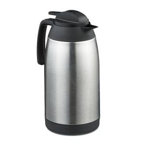 Carafe en acier inoxydable 2,1 L Noir - Argenté - Métal - Matière plastique - 18 x 29 x 13 cm