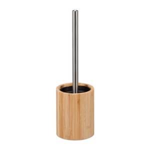 Silikon Toilettenbürste Schwarz - Braun - Silber - Bambus - Metall - Kunststoff - 11 x 35 x 11 cm