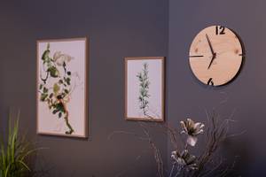 Horloge murale design Puhr swiss pine Beige - En partie en bois massif - 30 x 30 x 4 cm