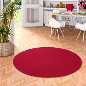 Feinschlingen Velour Teppich Strong Rund Rot - 160 x 160 cm