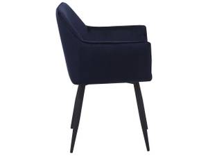 Chaise de salle à manger JASMIN Noir - Bleu - Bleu foncé