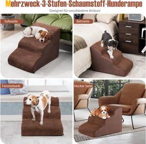 Hundetreppe PW10062 Braun - Kunstleder - 42 x 40 x 58 cm