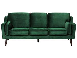 3-Sitzer Sofa LOKKA Smaragdgrün - Grün - Eiche Dunkel