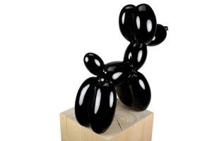 Skulptur Balloon Poodle Schwarz - Kunststein - Kunststoff - 50 x 46 x 18 cm