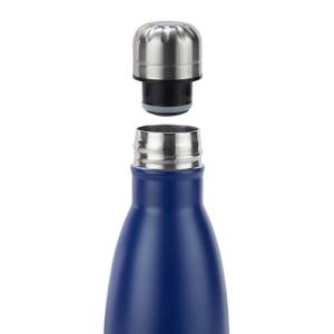 3 x Trinkflasche Edelstahl blau Schwarz - Dunkelblau - Silber