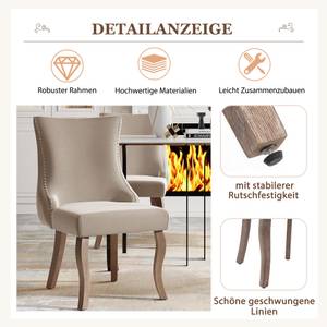 Esszimmerstuhl VELV (2er Set) Beige - Braun - 2er Set