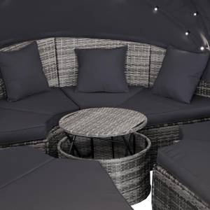 Sonneninsel Lounge Set Grau - Polyrattan - 210 x 148 x 210 cm