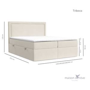 Boxspringbett Tribeca Beige - Breite: 180 cm