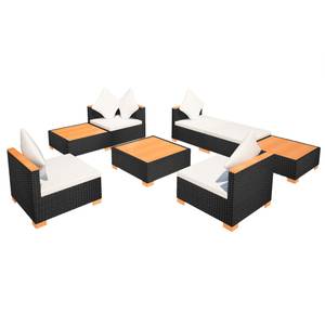 Gartenmöbel-Set Schwarz - Metall - Polyrattan - 74 x 29 x 74 cm