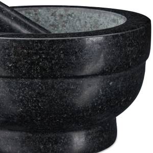 Mortier granit et pilon 20 cm Noir - Gris - Pierre - 20 x 12 x 20 cm