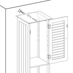 Badezimmerschrank Hochschrank Weiß - Holzwerkstoff - 30 x 170 x 32 cm