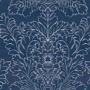 Vliestapete Silchester Blau - Papier - Kunststoff - Textil - 52 x 52 x 1000 cm