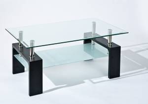 Couchtisch Danit Schwarz - Glas - 100 x 45 x 60 cm