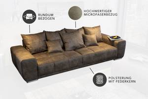 Sofa ELEGANCIA Beige - Braun - Grau - Textil - 285 x 90 x 104 cm