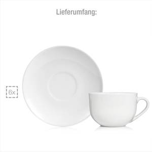 12-tlg. Kaffeetassen Set New Port Weiß - Porzellan - 45 x 13 x 23 cm