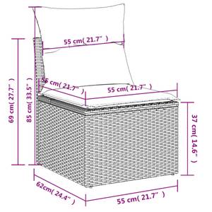 Gartensitzgruppe K2020(8-tlg) Schwarz - Massivholz - 69 x 62 x 55 cm