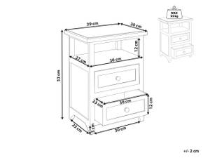 Table de chevet LAYOLA 39 x 53 cm