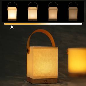 LED Tischleuchte Handtasche Weiß - Holzwerkstoff - 10 x 15 x 10 cm