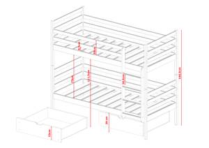 Etagenbett Isak Weiß - Holzwerkstoff - Massivholz - 90 x 160 x 200 cm