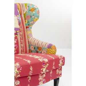 Fauteuil Wing Patchwork Tissu rouge