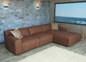 Ecksofa J59 Ottomane rechts Braun