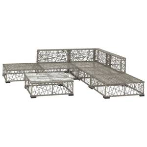 Garten-Lounge-Set Grau - Polyrattan - 74 x 26 x 74 cm