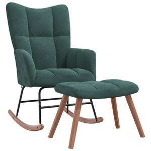 chaise à bascule avec tabouret 3011660-2 Vert foncé - Vert