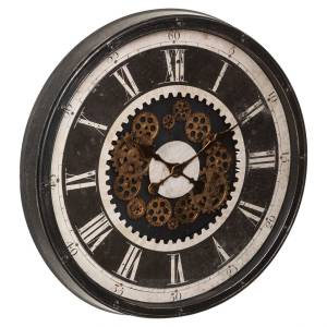 Große Wanduhr CHARLEY, Ø 76 cm Schwarz - Kunststoff - 76 x 9 x 76 cm