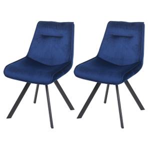 Chaise rembourrée K24 (lot de 2) Bleu - Textile - 52 x 86 x 56 cm